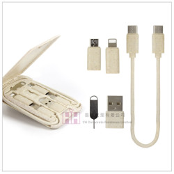 環保小麥6合1充電線－2H-USB-077